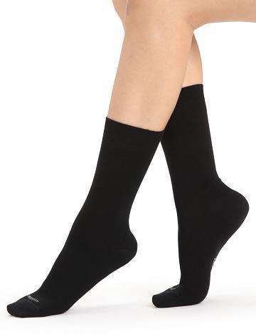 Black Icebreaker Merino Lifestyle Fine Gauge Crew Women's Socks | AU 1436PJJQ